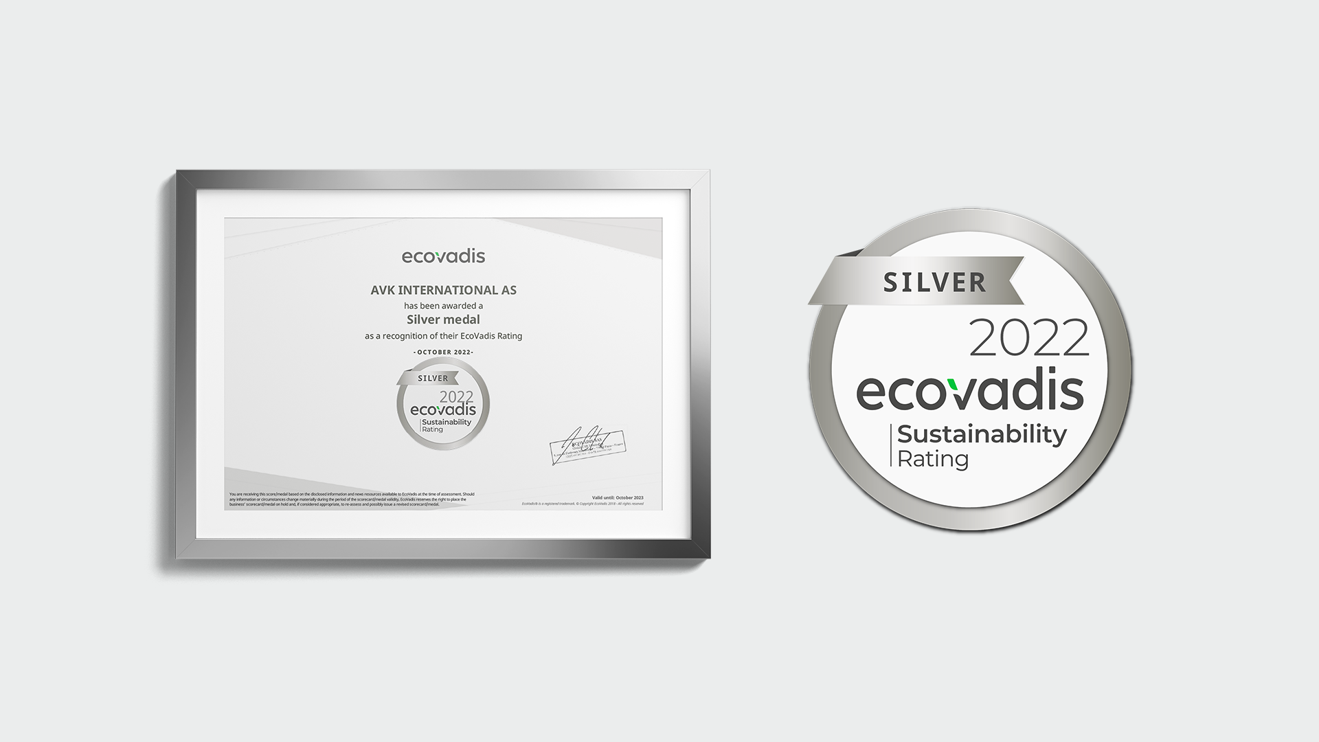 AVK International has been awarded an EcoVadis silver medal