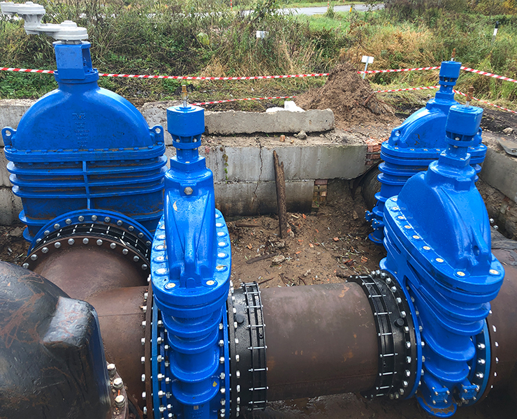 Huge AVK gate valves installed