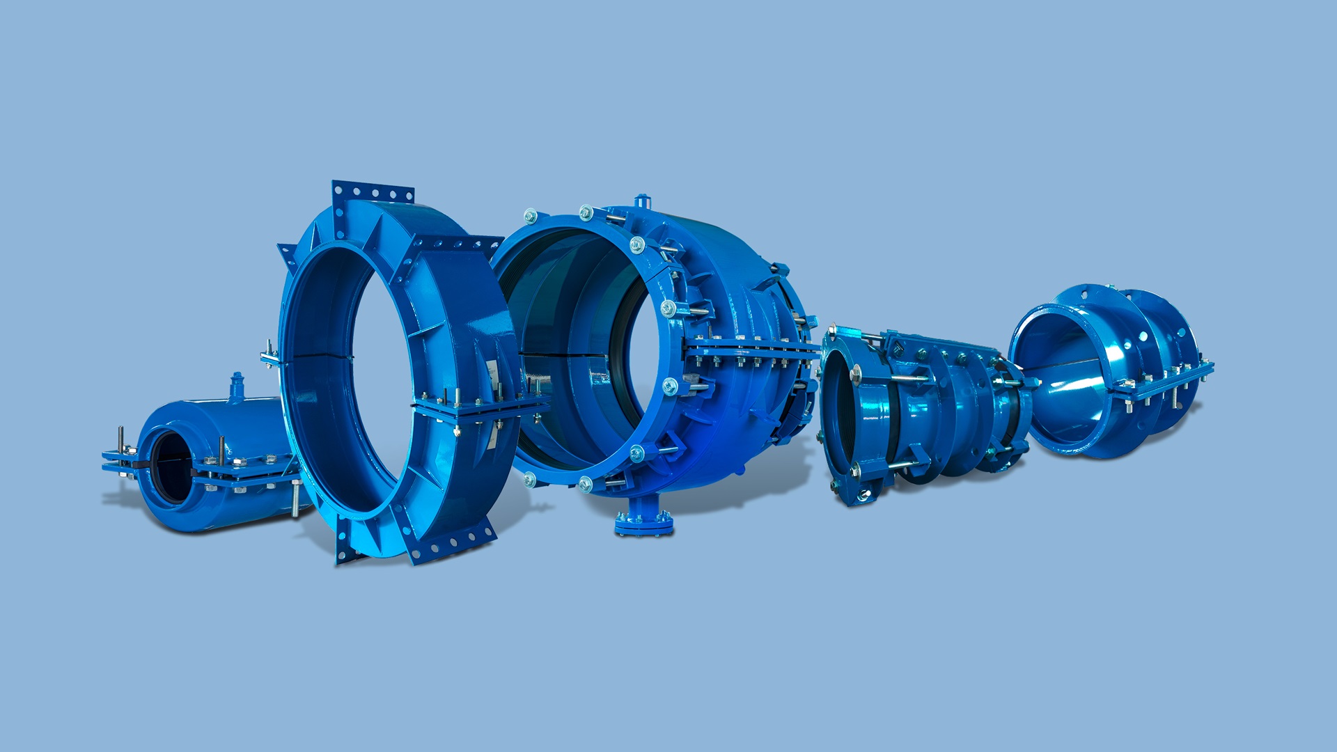 AVK encapsulation collars product range for under pressure repair of pipe sockets and walls