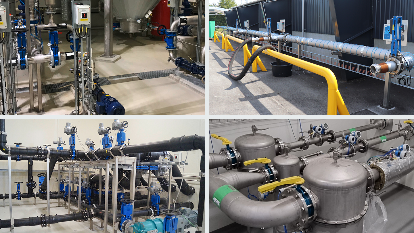 Installation-photos of different AVK products in Biogas facilities