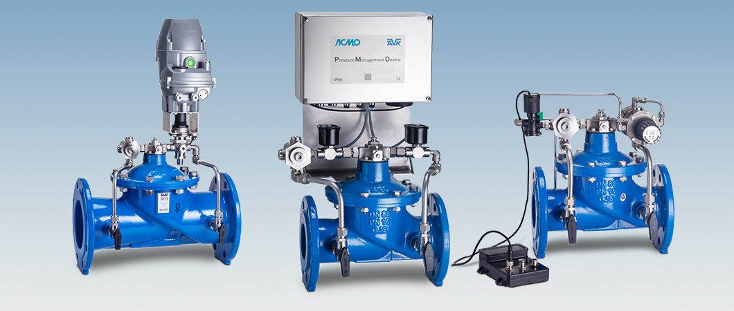 AVK control valves in different variants and configurations
