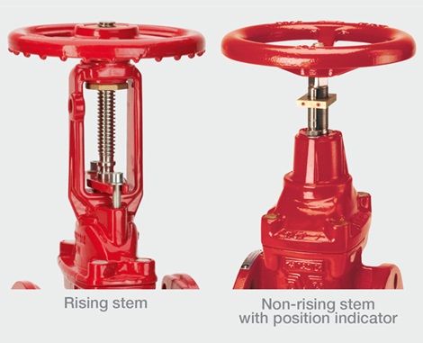 AVK gate valves with rising stem vs non-rising stem design