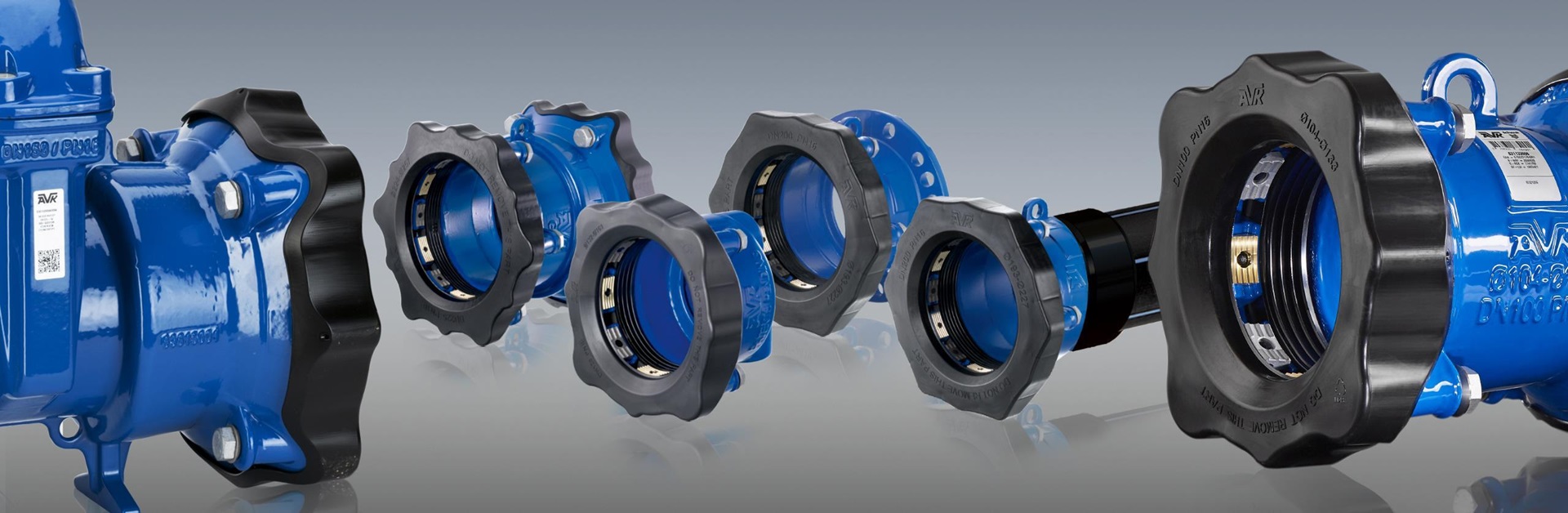 A complete range of large tolerance universal and tensile couplings