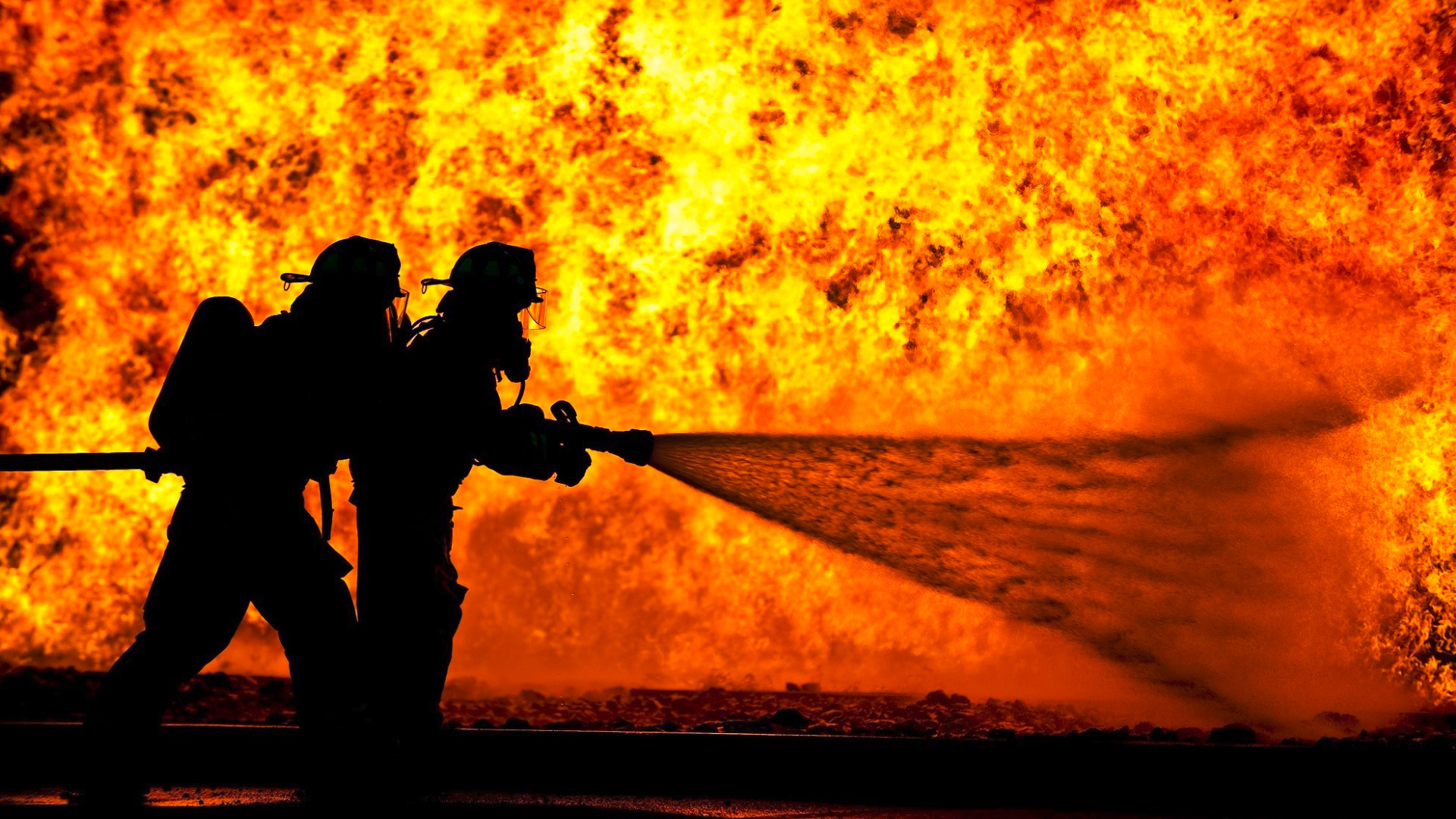 Firemen at work - safety