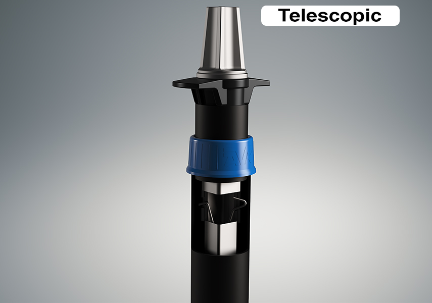 Telescopic extension spindle