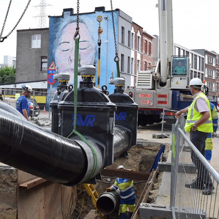 Installation of DN500 AVK gate valves for gas distribution in Antwerp, Belgium