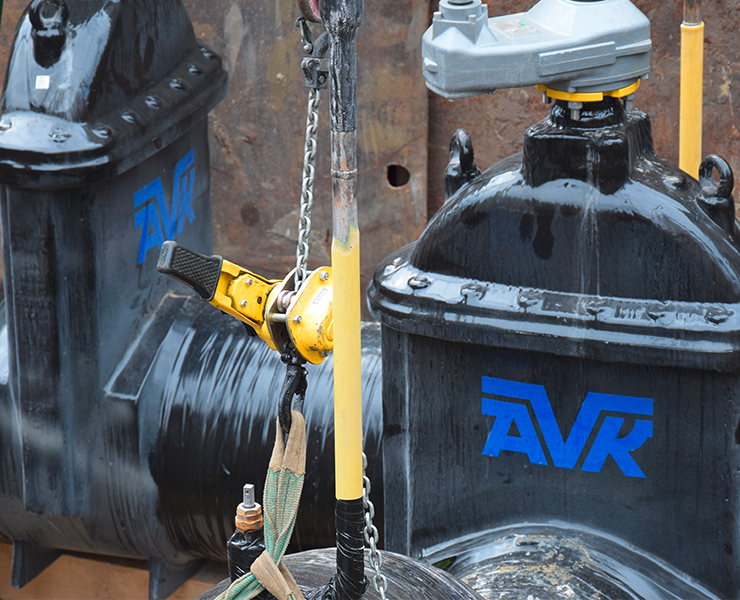 AVK gate valve for gas distribution installed on new gas pipe in Antwerp, Belgium