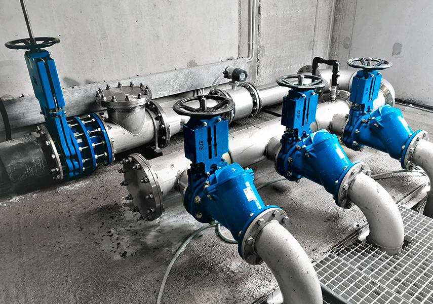 AVK knife gate valves installed in Athens water treatment plan