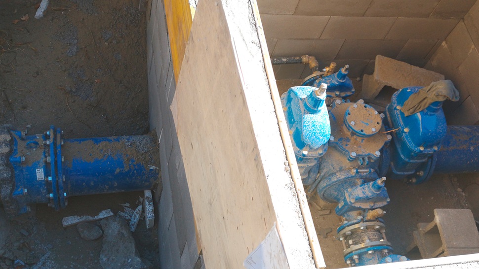 AVK combi-cross installed in manhole for water distribution network