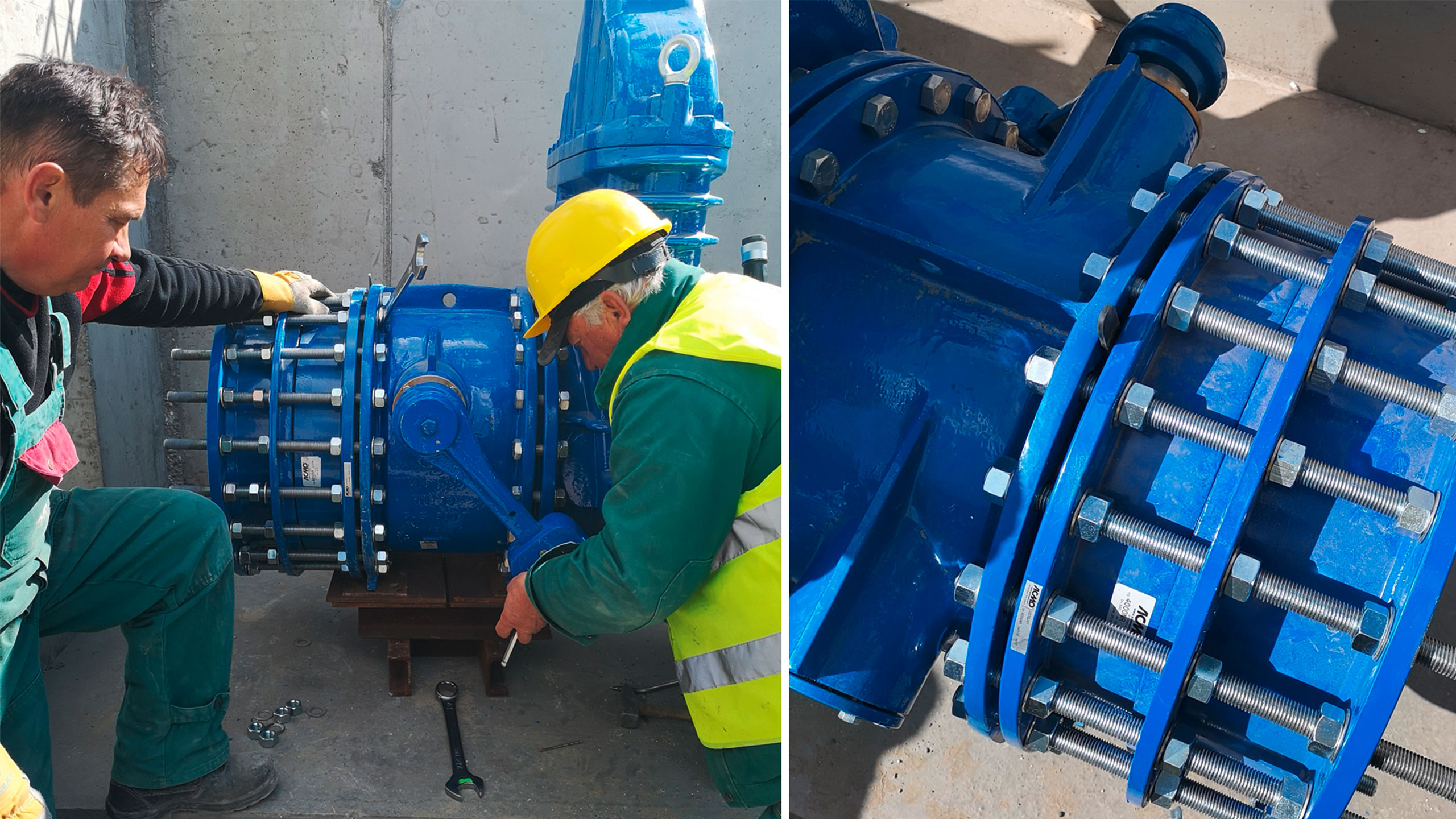 Installing AVK-ACMO tilting disc check valve and dismantling joint
