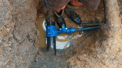 AVK Supa Lock service valves installed underground in Prague, Czech Republic