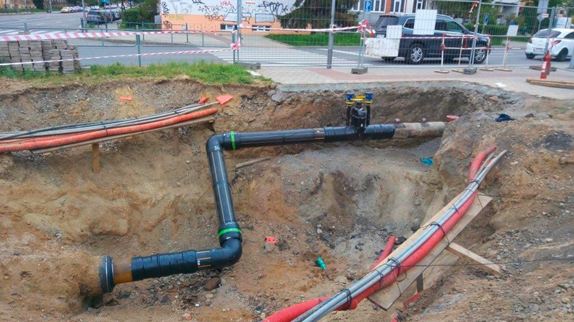 Installation of AVK purge point valve for gas in Brno, Czech Republic