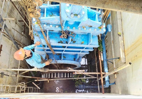 Bonneted gate valve installed at Angat dam in the Philippines