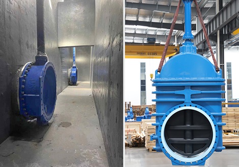 Large gate valve and large butterfly valve in wastewater plant