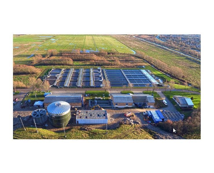Egaa wastewater treatment plant, Denmark, seen from above