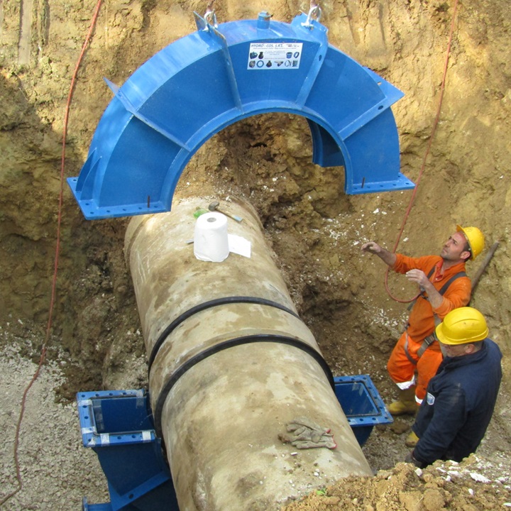 Hydro Fast socket encapsulation collar was used for repairing leaking socket joint in Sifone, Italy