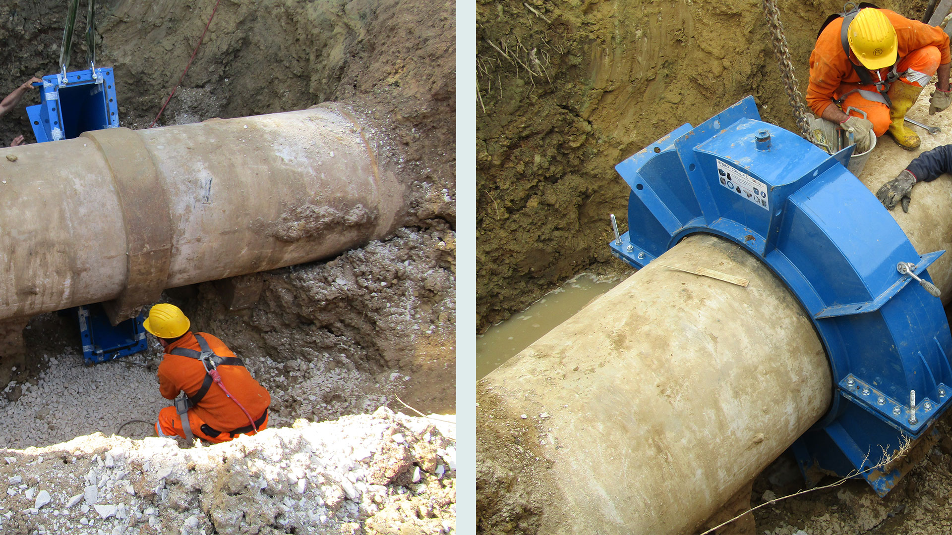 A Hydro Fast socket encapsulation collar was used for repairing leaking socket joint on old and fragile concrete pipeline located in the Lecce district in Puglia, Southern Italy.