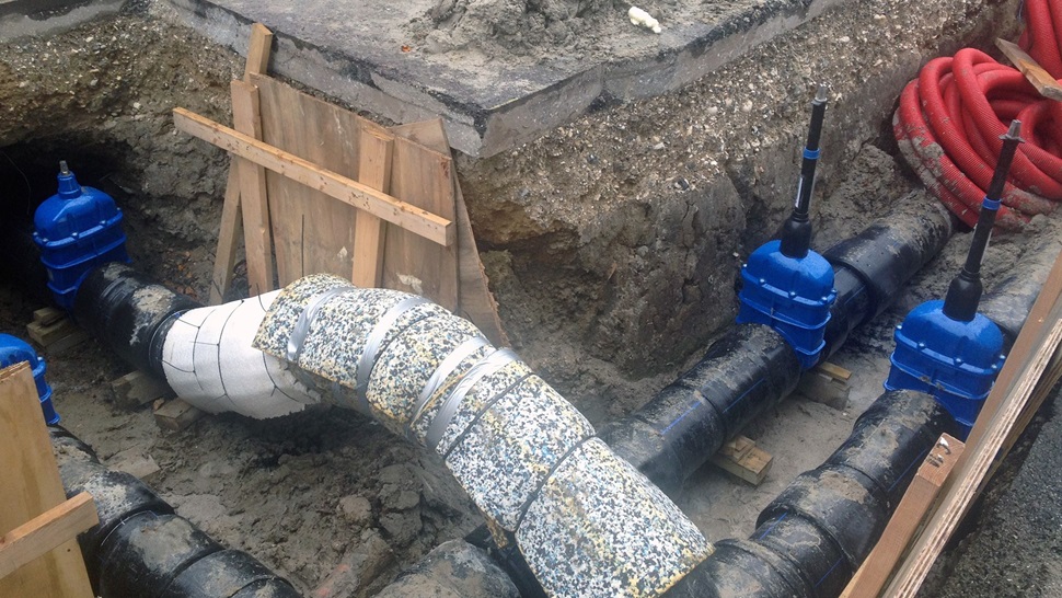 Gate valves for district cooling installation at Carlsberg Byen, Copenhagen, Denmark