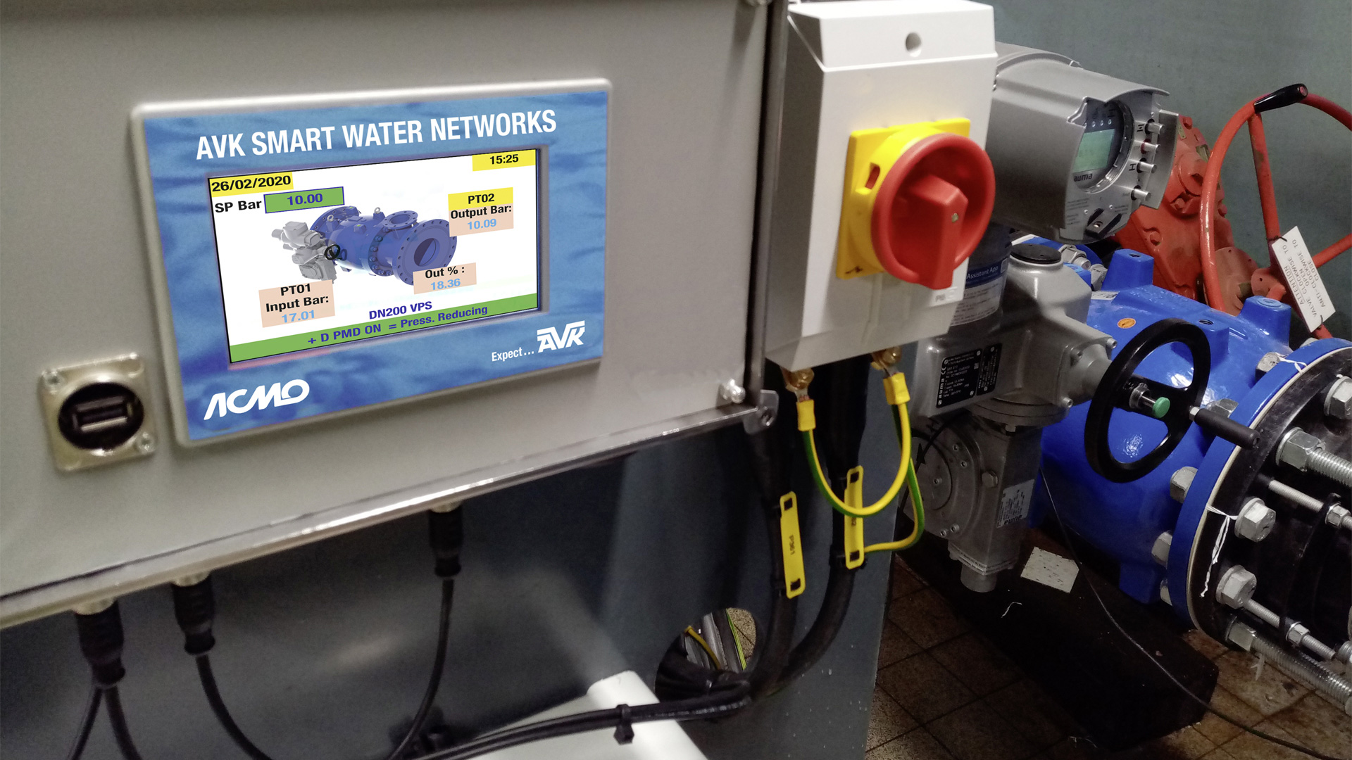 Installation of AVK Smart Water pressure management device in UK
