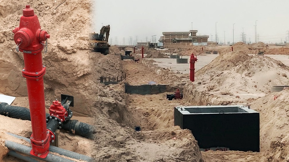 Insfrastructure in Kuwait with hydrants being installed