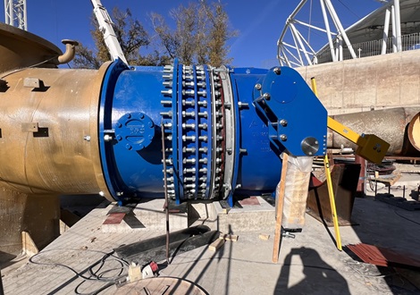 One AVK coupling installation at Kvassay dam in Hungary