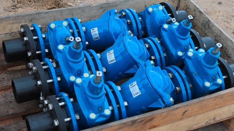 AVK ball check valves and AVK gate valves at construction site for new hospital in Odense, Denmark