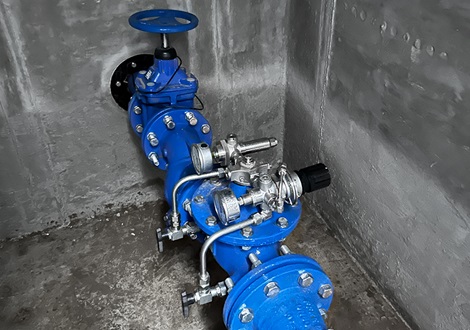 AVK pressure reducing valve (PRV) on village pipeline