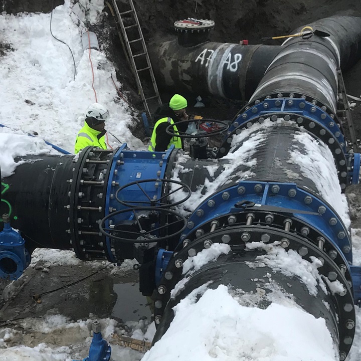 AVK valves for new water pipeline at road expansion project in Sweden