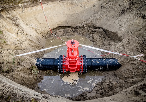 A fire gate valve installed in the ground