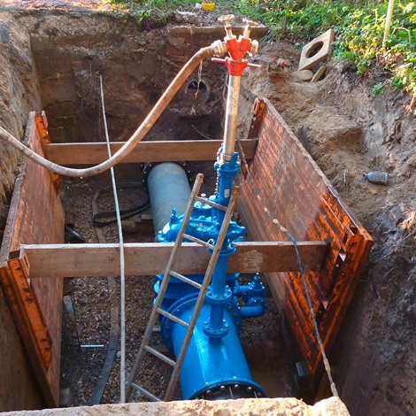 AVK free flow hydrant installation at Stadtwerke in Herford, Germany