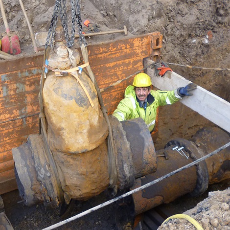 Installation of free flow AVK hydrant at Stadtwerke in Herford, Germany