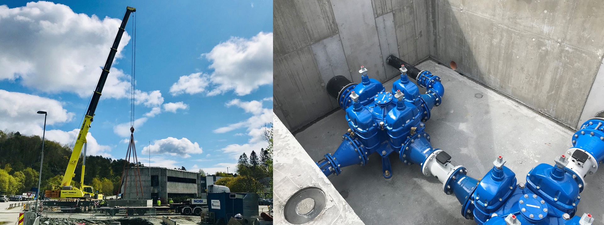 Upgraded water infrastructure with prefabricated manhole chambers with AVK combi-crosses in Stord, Norway