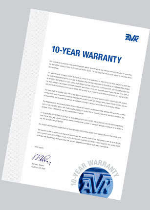Ten years warranty for AVK valves