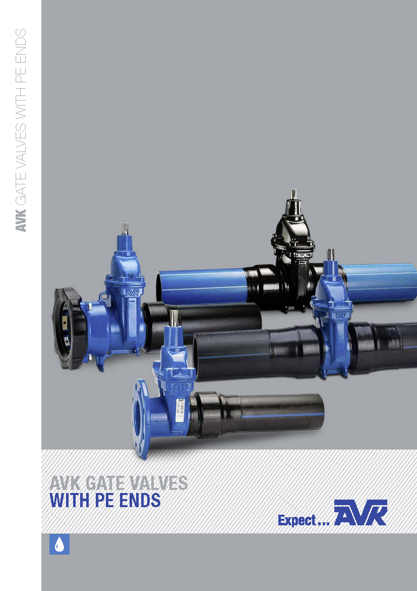 AVK product brochure about gate valves with PE ends