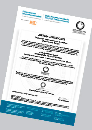 AVK got GSK award certificate for hydrant coating