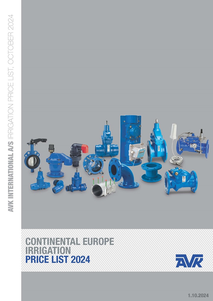 AVK pricelist with irrigation products