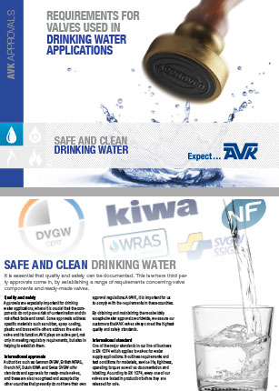 Requirements for valves used in drinking water applications