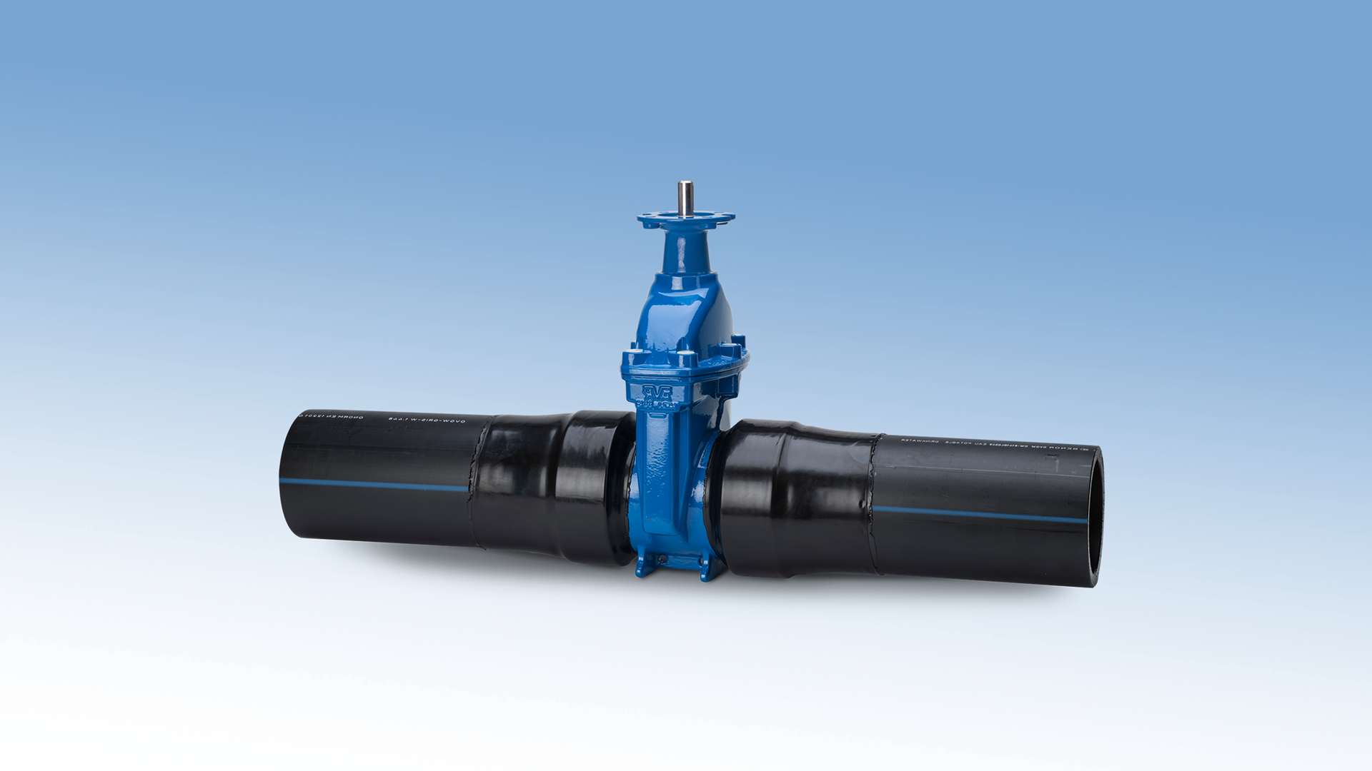 AVK gate valves with ISO top flange and PE ends