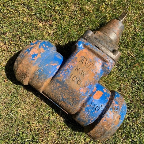 First AVK valve now enjoying its retirement back at AVK in Skovby, Denmark