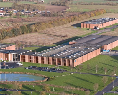 AVK International in Skovby, Galten seen from above