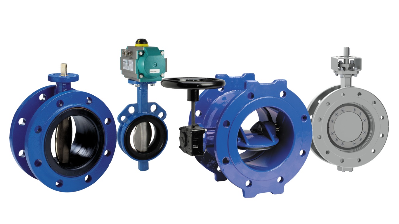 Close-up photo of an AVK double eccentric butterfly valve