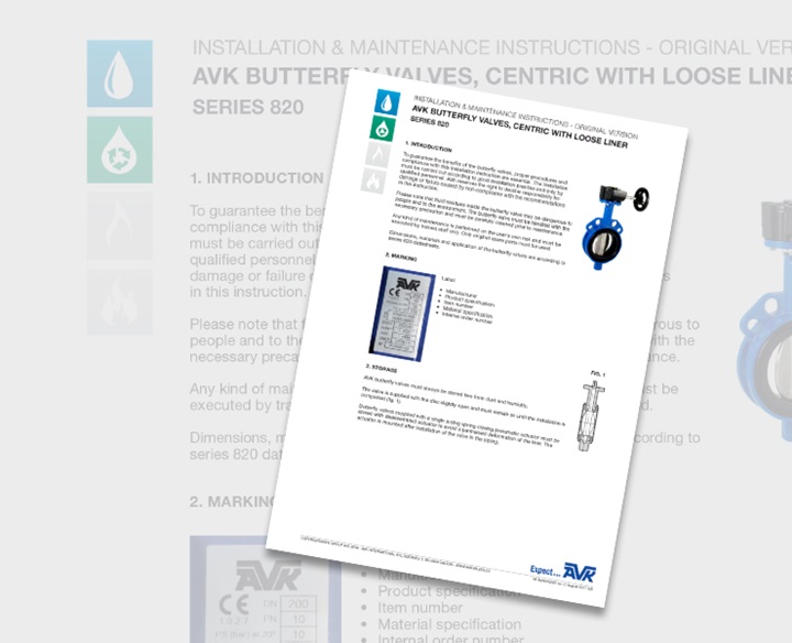 Mounting instruction - butterfly valves series 820 link