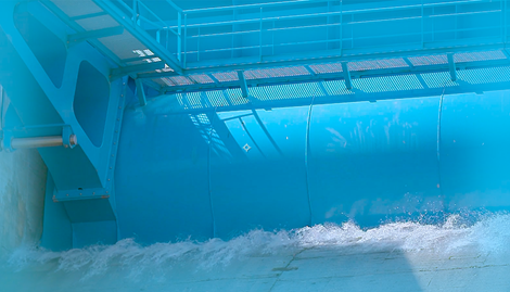 Water running in a reservoirs
