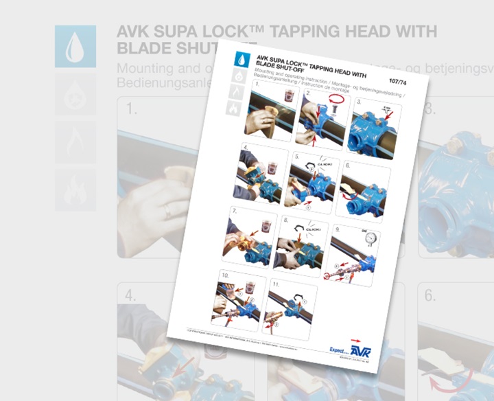 Supa Lock™ mounting instruction for tapping head with blade shut-off