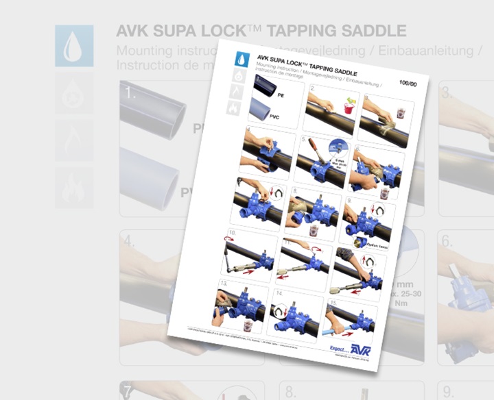 Supa Lock™ mounting instruction for tapping saddle for PVC/PE