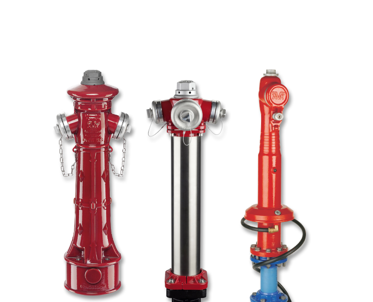 Various above ground hydrants from AVK