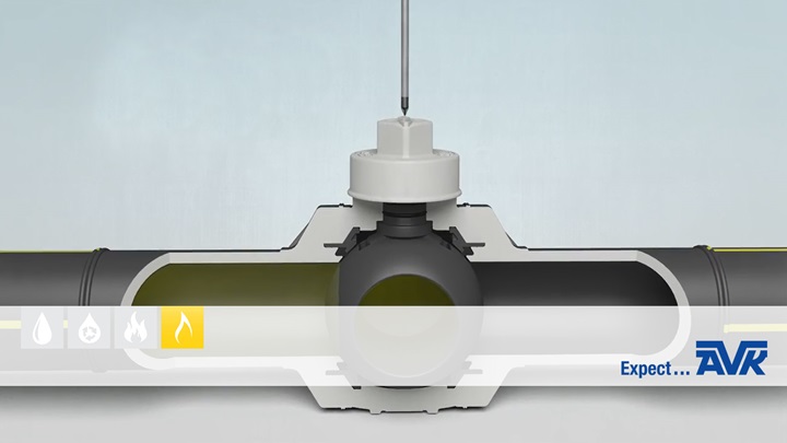 Animation of the PE ball valve showing the top cap replacement under live conditions - thumbnail
