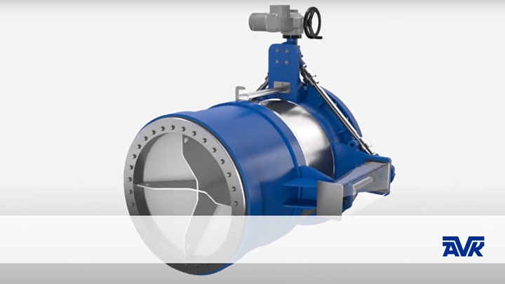 Animation of a fixed cone discharge valve