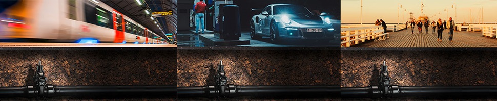 AVK Premium 100 gate valves are ideal for installation in places where excavations are not a real option, and where long life and durability is crucial, such as busy roads, public and tourist attraction places, coastal areas or locations with oil or gasoline contamination.